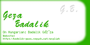 geza badalik business card